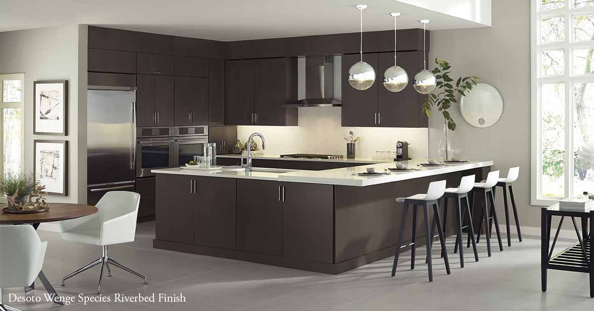 Desoto style Cabinets in this Kitchen are Made from Wenge Wood with a Riverbed Stain